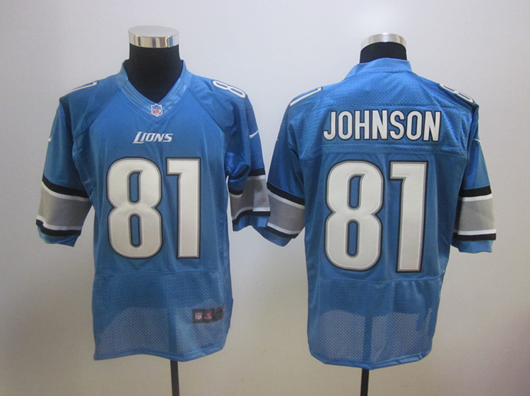 Detroit Lions 81 Calvin Johnson Nike NFL Elite Jersey Blue